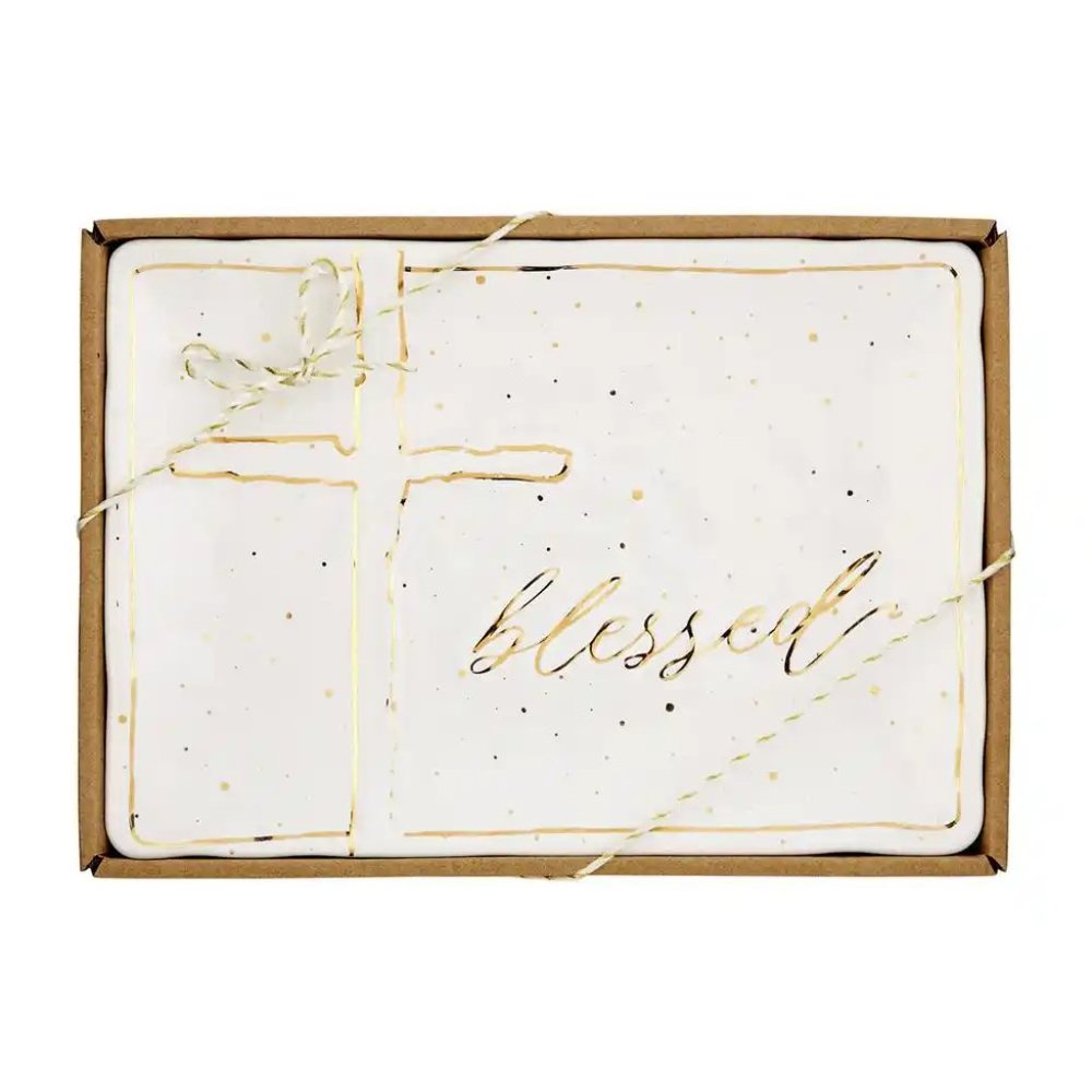 Mud Pie Cross Gold Sentiment Tray / NWT